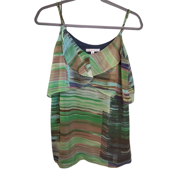 EUC CAbi Flutter Spaghetti Strap Tank Blouse - Picture 9 of 11